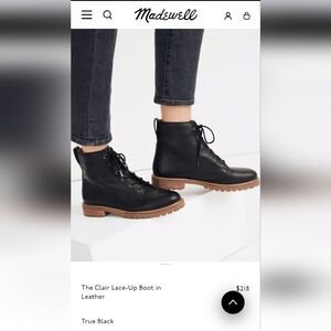 Madewell Clair Lace-up Leather Boot